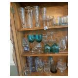 PILSNER GLASSES, GREEN WINE GLASSES