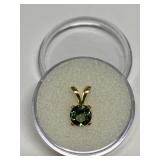 GREEN TOURMALINE .067 CT IN 14K GOLD SETTING