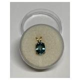 BLUE ZIRCON 1.00 CT IN 14K GOLD SETTING