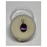 AMETHYST OVAL STONE IN STERLING SILVER SETTING