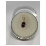 AMETHYST PENDANT IN 14K GOLD SETTING .21 GRAMS