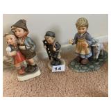 THREE HUMMEL FIGURINES W/ DAMAGE