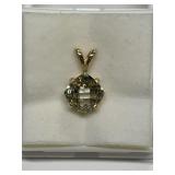 PRASIOLITE 1.54CT PENDANT IN 14K GOLD SETTING