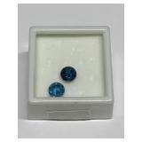 PAIR OF BLUE STONES 7MM