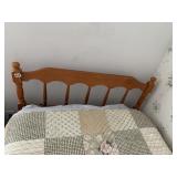 TWIN SIZE WOOD HEADBOARD AND HOLLY WOOD FRAME