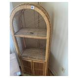 RATHAN DOME TOP SHELF UNIT W/ 2 DOOR BASE