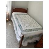 TWIN SIZE WOOD BED FRAME PLUS MATTRESS & BOX