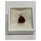 RED TOPAZ 4.28CT IN 14K GOLD SETTING