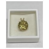 YELLOW BERYL 5.38CT IN 14K GOLD SETTING