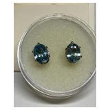 BLUE ZIRCON 1.4CT EARRINGS IN STERLING SILVER