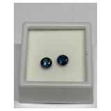 PAIR LONDON BLUE TOPAZ 6MM ROUND STONES