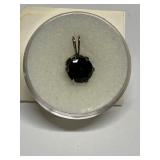 ROUND MOLDAVITE STONE IN STERLING SILVER SETTING