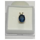 LONDON BLUE TOPAZ 3.42CT PENDANT IN 14K GOLD