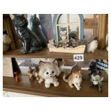CAT FIGURINES AND OTHERS, SOME MARKED JAPAN