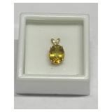 GREEN, AMBER 1.06CT IN 14K GOLD SETTING