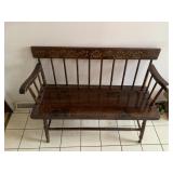 STENCILED BACK BENCH 42 W X 16 D