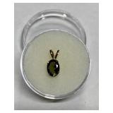 GREEN GARNET IN 14K GOLD SETTING