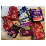 OPEN PACKS OF FEMININE PRODUCTS