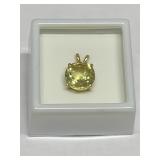 YELLOW BERYL 4.87CT IN 14K GOLD SETTING