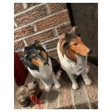 RESIN CAT, 2 CERAMIC DOGS 12 H