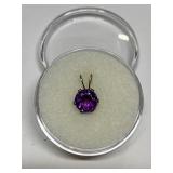 AMETHYST ROUND STONE IN STERLING SILVER SETTING