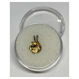 CITRINE ROUND IN STERLING SILVER SETTING