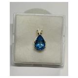 LONDON BLUE TOPAZ 1.74CT PENDANT IN 14K GOLD