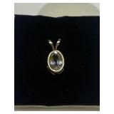 WHITE TOPAZ 1.09CT PENDANT IN 14K GOLD SETTING