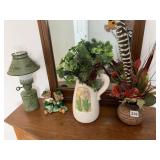 TIN ELECTRIC OIL LAMP, IRISH BEARS, ETC.