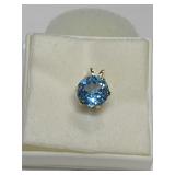 SWISS BLUE TOPAZ 2.62CT PENDANT IN 14K GOLD