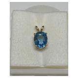SWISS BLUE TOPAZ 2.45CT PENDANT IN 14K GOLD