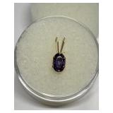 AMETHYST PENDANT IN 14K GOLD SETTING .20 GRAMS