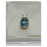 BLUE ZIRCON 2.84CT PENDANT IN 14K GOLD SETTING