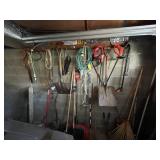 FLAT SHOVEL, RAKES, EXTENSION CORDS, ETC.