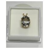 PRASIOLITE 4.32CT PENDANT IN 14K GOLD SETTING