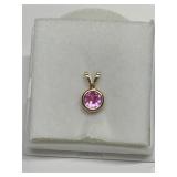 PINK SAPPHIRE 0.51CT PENDANT IN 14K GOLD SETTING