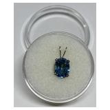 SWISS BLUE TOPAZ IN STERLING SILVER SETTING