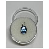SWISS BLUE TOPAZ IN STERLING SILVER SETTING