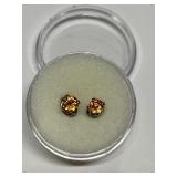 ORANGE SAPPHIRE .35CT IN STERLING SILVER SETTING