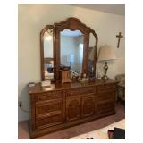 THOMASVILLE DRESSER WITH TRIFOLD MIRROR 32 H X 74