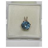 SWISS BLUE TOPAZ 1.87CT PENDANT IN GOLD FILLED
