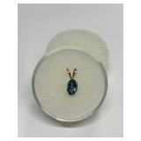 LONDON BLUE TOPAZ PENDANT IN 14K GOLD SETTING .27