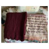 2 PRAYER TAPESTRY BLANKET, AFGHAN