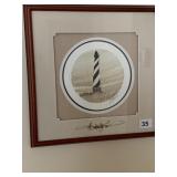 LIGHT HOUSE 109/1000 P BUCKLEY MOSS FRAMED PRINT