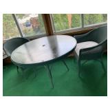 PATIO TABLE 4 WICKER CHAIRS