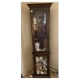 CURIO CABINET W/ GLASS SHELVES 2 SECTION W/ LIGHT