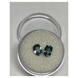 BLUE ZIRCON 2.49CT EARRINGS IN 14K GOLD SETTING