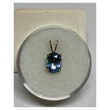 SWISS BLUE TOPAZ IN STERLING SILVER SETTING