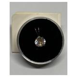 WHITE ZIRCON ROUND STONE IN STERLING SILVER