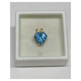 SWISS BLUE TOPAZ HEART SHAPE 3.01CT IN 14K GOLD